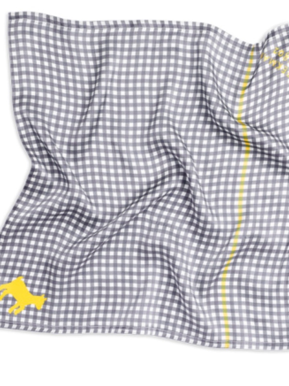 Beekman 1802 Limited Edition Silk Gray and Yellow Gingham Scarf